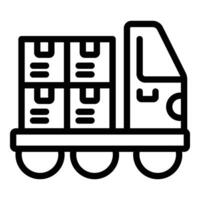 Truck parcel pack icon outline vector. Storage logistic vector