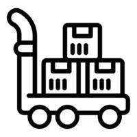 Cart delivery package icon outline vector. Storage logistic vector