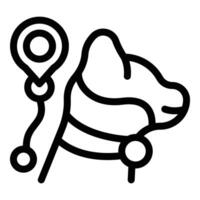 Dog tracker online icon outline vector. Locator leash vector