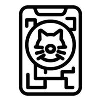 Phone cat tracker icon outline vector. Online view vector