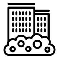 City cars fumes icon outline vector. Co2 gas car vector