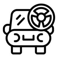 Carbon car emissions icon outline vector. Car co2 vector