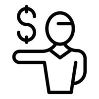 Call manager internet icon outline vector. Distance man leader vector