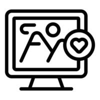 Loved picture online icon outline vector. Viral content vector