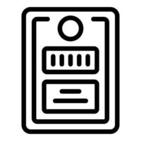 Bag travel paper tag icon outline vector. Suitcase name vector