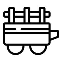 Tractor trailer icon outline vector. Smart farm work vector