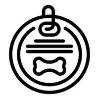 Neck pet tracker icon outline vector. Round form vector