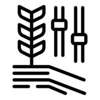 Grain harvesting farmer icon outline vector. Rural land vector