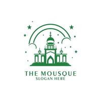 AI generated Mosque logo design with Islamic creative concept Vector