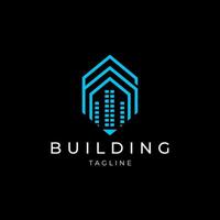 AI generated Building line art logo icon design template vector