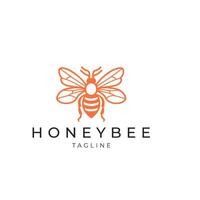 AI generated Honey bee line art logo icon design template vector