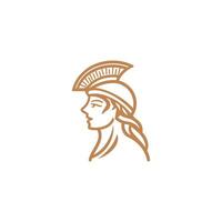 AI generated Athena line art logo icon design template vector