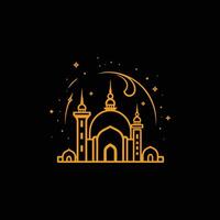 AI generated Mosque logo design with Islamic creative concept Vector