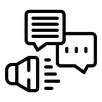 Voice mail chat icon outline vector. Text recognition vector