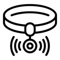 Collar dog tracker icon outline vector. Lost finder canine vector