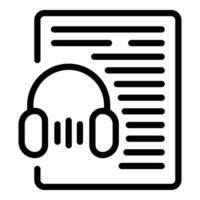 Audio text book icon outline vector. Written record vector