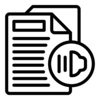 Audio text icon outline vector. Ai document transcription vector