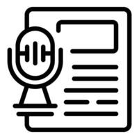 mic texto ai icono contorno vector. audio transcribir vector