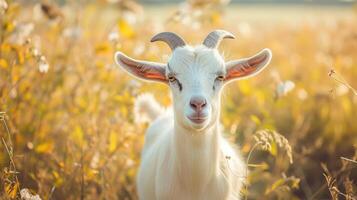 AI generated Photo of a Goat in the Farmland