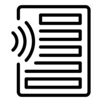 File text icon outline vector. Academic student audio vector