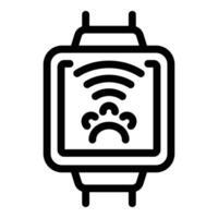 Wifi gps pet tracker icon outline vector. Online app vector