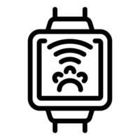 Wifi gps pet tracker icon outline vector. Online app vector