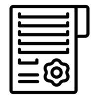 Gear document paper icon outline vector. Voicemail recognition vector