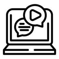 Video online content icon outline vector. Viral marketing vector