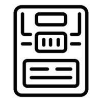 Document tag icon outline vector. Document break vector