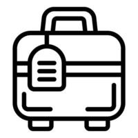 Stamp label bag icon outline vector. Aerodrome suitcase vector