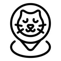 Cat tracker location icon outline vector. Lost finder vector