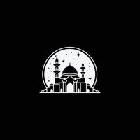 AI generated Mosque logo design with Islamic creative concept Vector