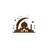 AI generated Mosque logo design with Islamic creative concept Vector