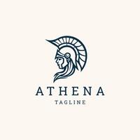 AI generated Athena line art logo icon design template vector