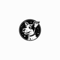 AI generated Dog in space logo vector icon design template