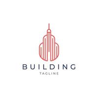 AI generated Building line art logo icon design template vector