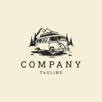 AI generated Camper van logo vector icon design template