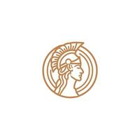 AI generated Athena line art logo icon design template vector