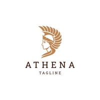 AI generated Athena line art logo icon design template vector