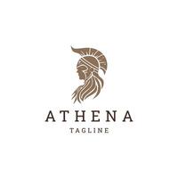 AI generated Athena line art logo icon design template vector