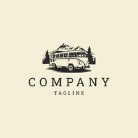 AI generated Camper van logo vector icon design template