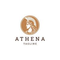 AI generated Athena line art logo icon design template vector