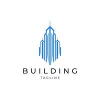 AI generated Building line art logo icon design template vector