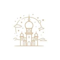 AI generated Mosque logo design with Islamic creative concept Vector