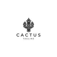 AI generated Cactus logo vector icon design template