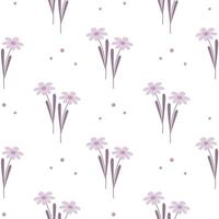 Seamless pattern, small field daisies on stems on a pale background, Background, print, textile, wallpaper, vector