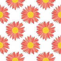 Seamless pattern, chrysanthemum flowers on a white background. Background, print, textile, wallpaper, vector