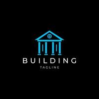 AI generated Building line art logo icon design template vector