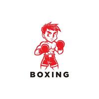 AI generated Muscular Boxer logo with boxing ring background - boxing emblem, logo design, illustration on white background vector