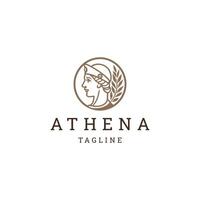 AI generated Athena line art logo icon design template vector